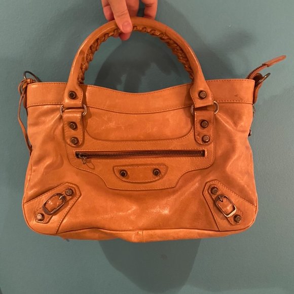 Balenciaga Handbags - Balenciaga Small City Arena Leather Satchel